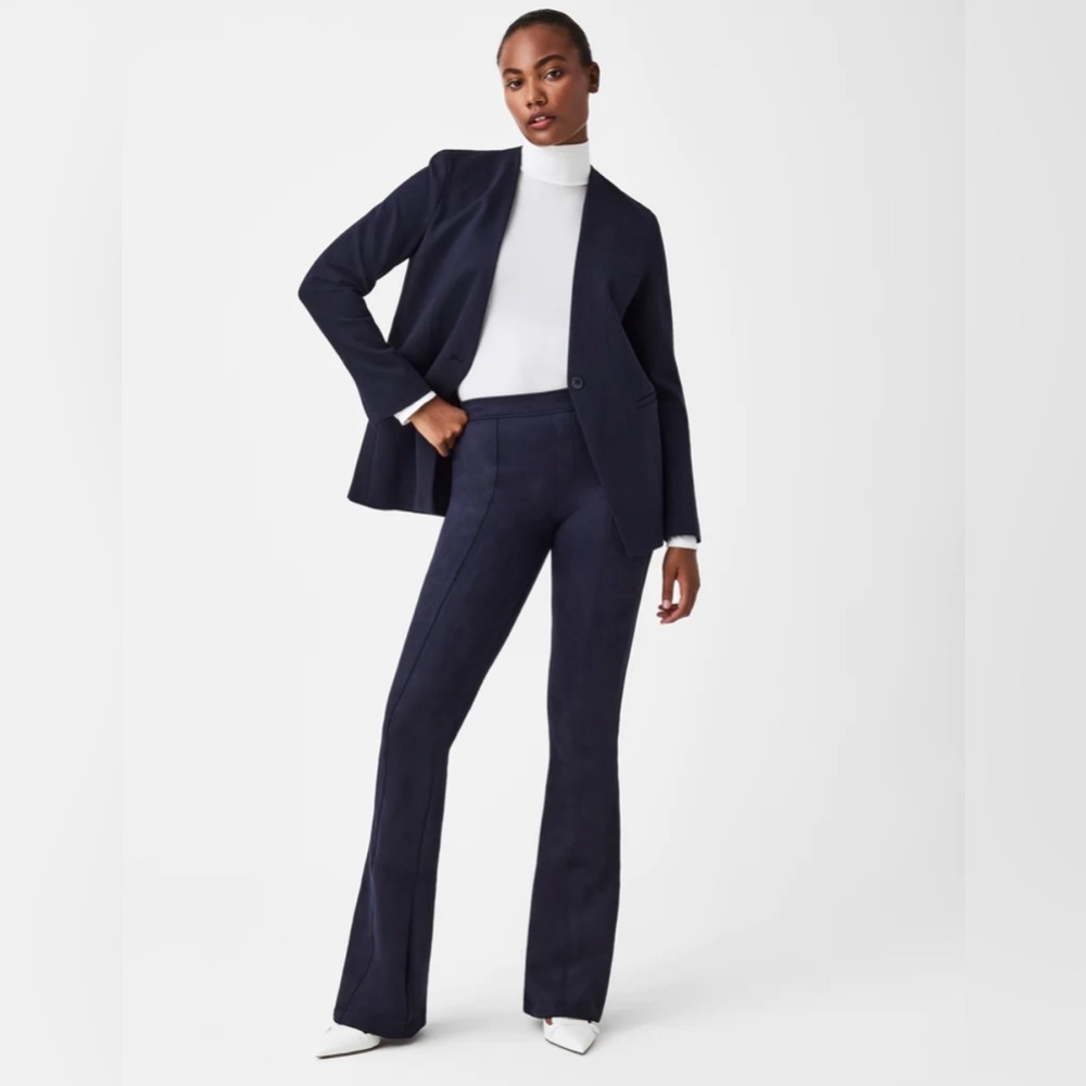 SPANX Navy Boot-Cut Ponte Pants